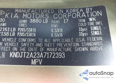 2010 Kia Soul + z USA, uszkodzony, nr VIN KNDJT2A23A7172393